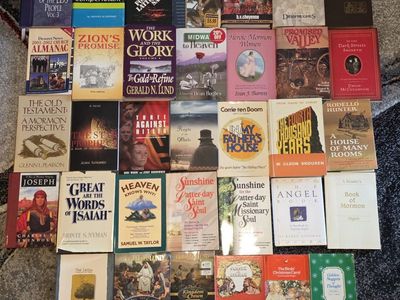 HUGE (34) book lot of religous and LDS books