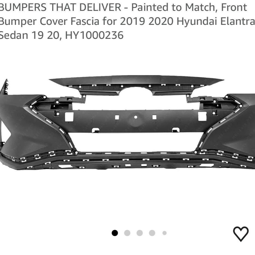 New Front Bumper Cover Fascia for 2019 2020 Hyundai Elantra Sedan 19 20, HY1000236