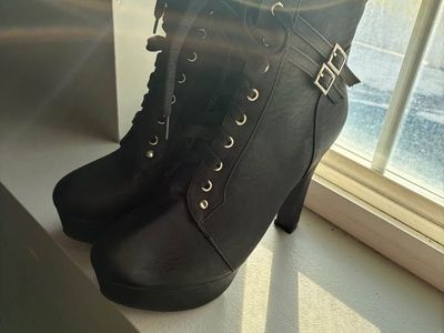 High Heel Combat Boots Women Size 8