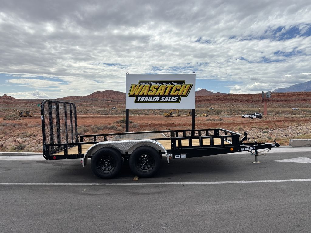 2026 PJ Trailers 7X14 Straight Deck Fold in Gate + ATV Ramps 7K