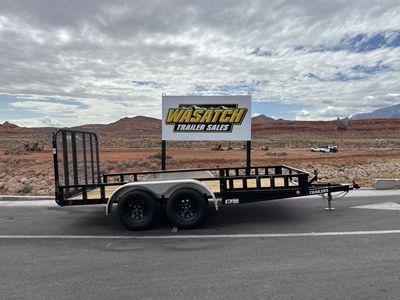 2026 PJ Trailers 7X14 Straight Deck Fold in Gate + ATV Ramps 7K
