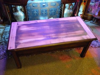 Like-New 48" Solid Wood Coffee Table w/ Sliding Top & Hidden Storage