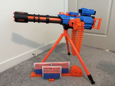 X-Shot Insanity Mad Fuel Blaster with Tripod, Belt, and Darts
