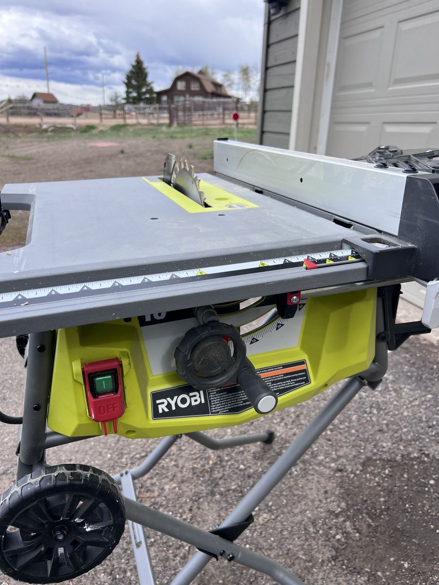 15 Amp 10 in. Expanded Capacity Portable Corded Table Saw With Rolling Stand