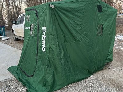 Ice Fishing Tent With Folding Bench And Sled
