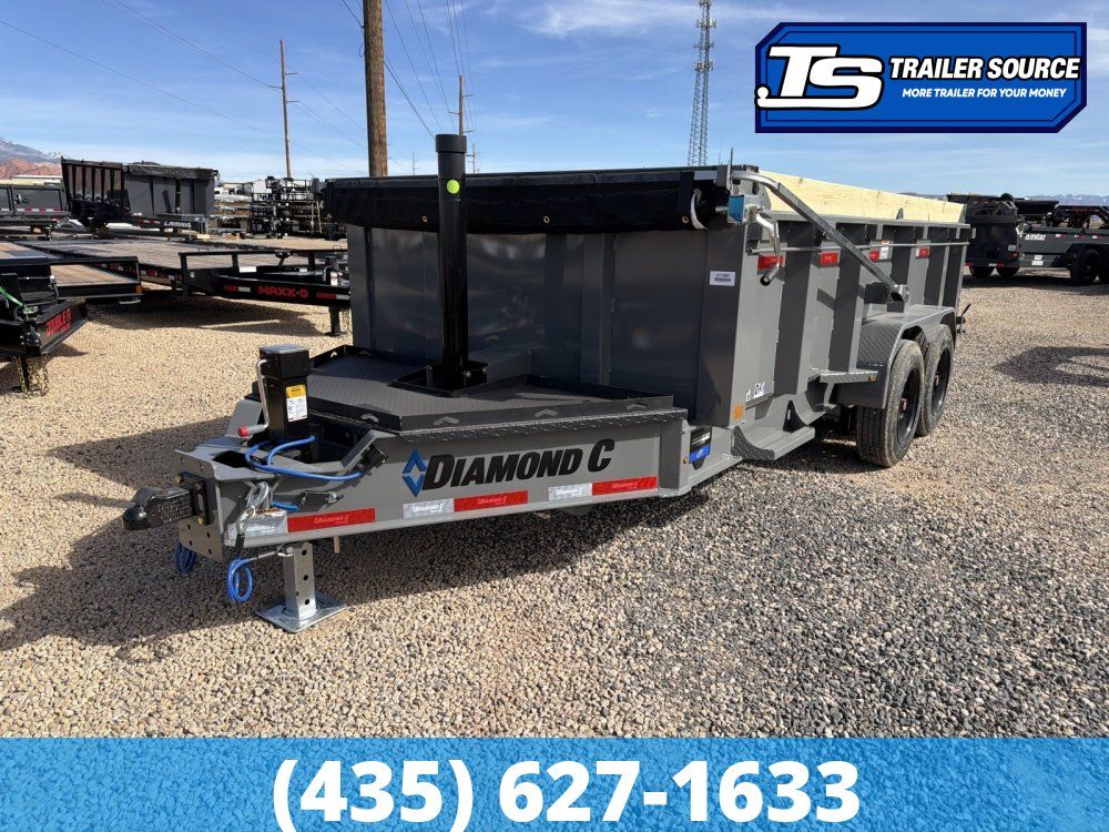 7x14 Diamond C LPT 208 Dump Trailer - 32" Sides - 18K GVWR - Board Brackets