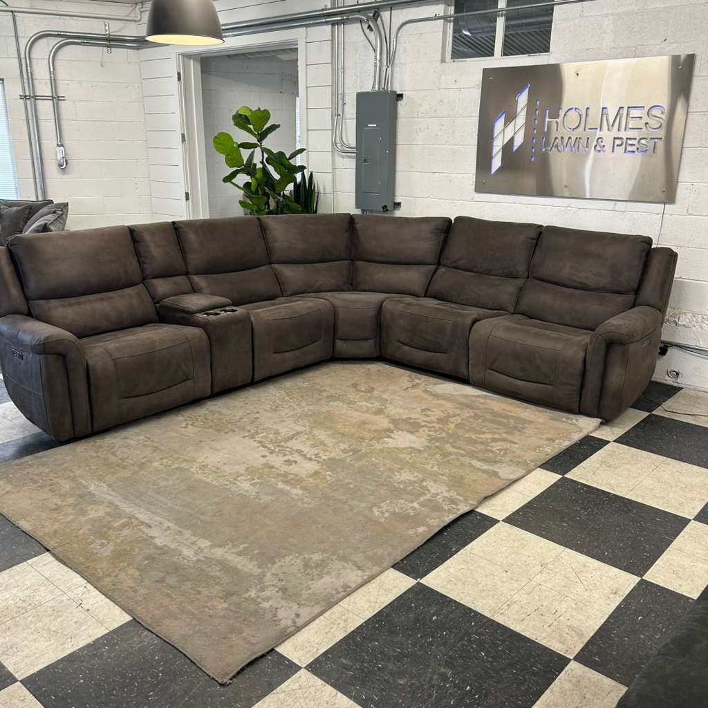 LIKE NEW!! COSTCO CARLIN FABRIC POWER RECLINING SECTIONAL W/ POWER HEADRESTS!!