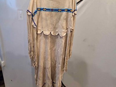 Hand made womens native American buck skin dress