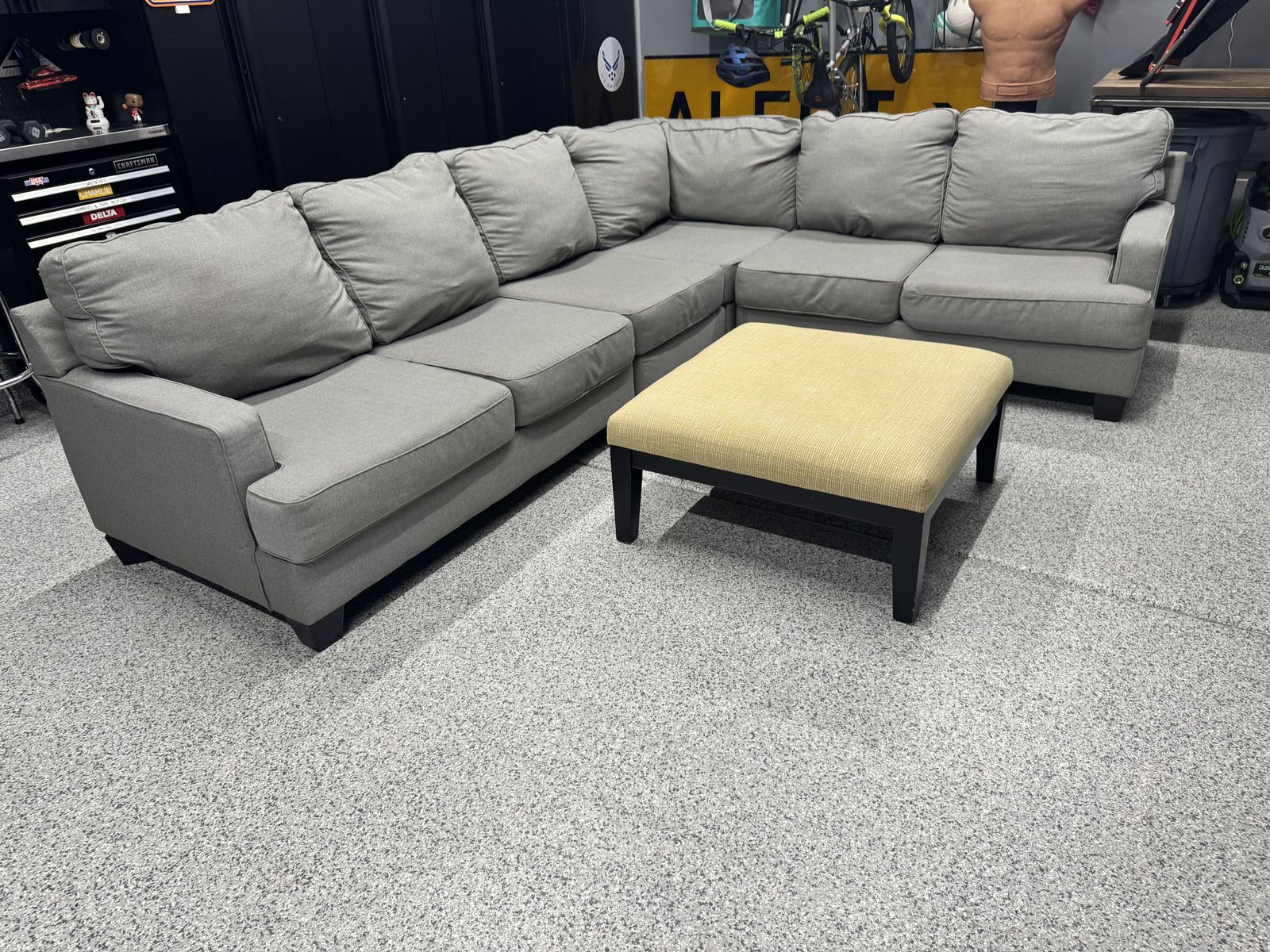 Grey Five Piece Sectional For Sale