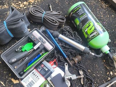 Slime 2-in-1 Tire & Tube Sealant & Repair Kit with Pump, Patches & Tools