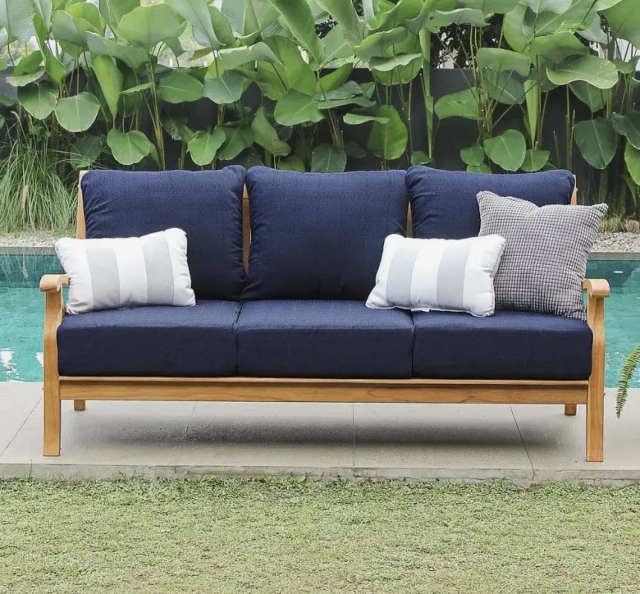 Kinsley Premium Indonesia Teak Wood Outdoor Couch