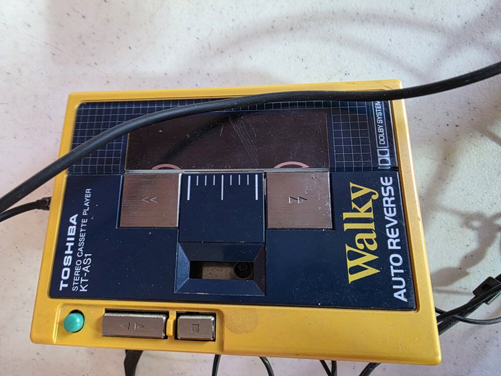 Vintage Toshiba Walky KT-AS1 Yellow Cassette Playe