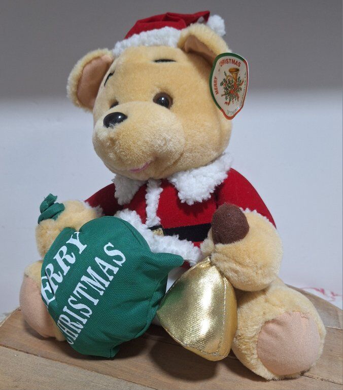 Vintage 90s Top Toys 12" Plush Christmas Bear