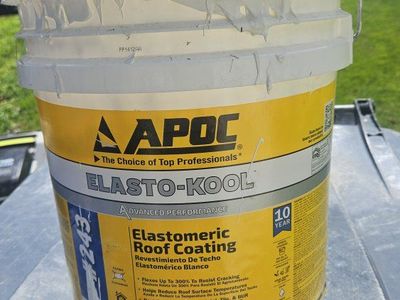 APOC Elasto-Kool #243 Elastomeric Roof Coating, 4.75 Gal, 10-Year, White, Siliconized