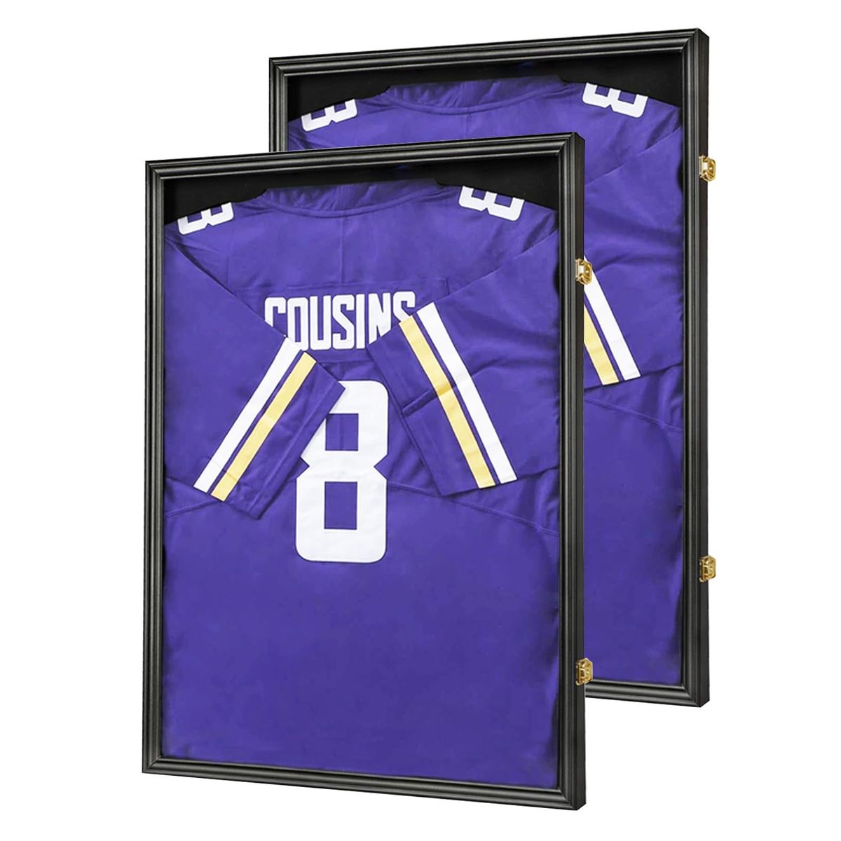 Large Sports Jersey Display Frame Case Shadow Box - UV Protection, Lockable, Hanger & Pin Board