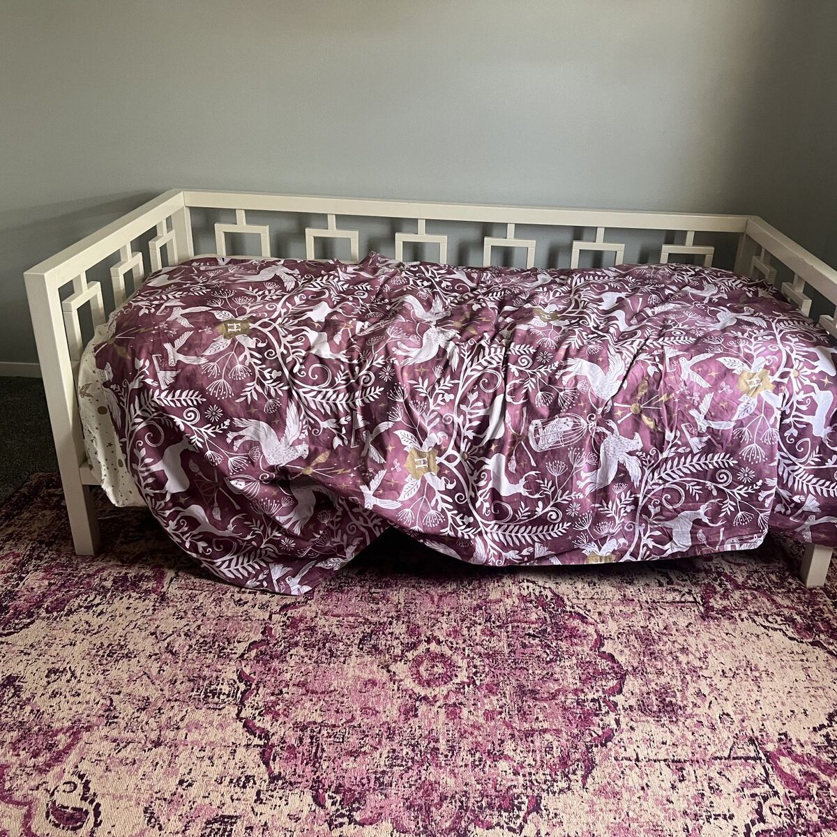 Twin bed frame & new mattress (still in box)