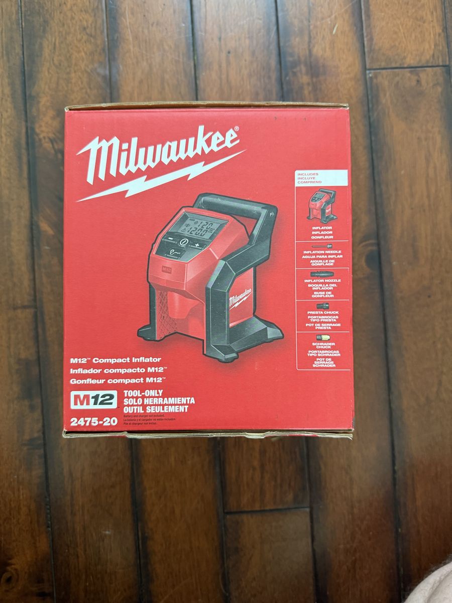 Milwaukee M12 Compact Inflator Tool Only - Portable Air Pump