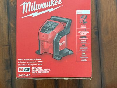 Milwaukee M12 Compact Inflator Tool Only - Portable Air Pump