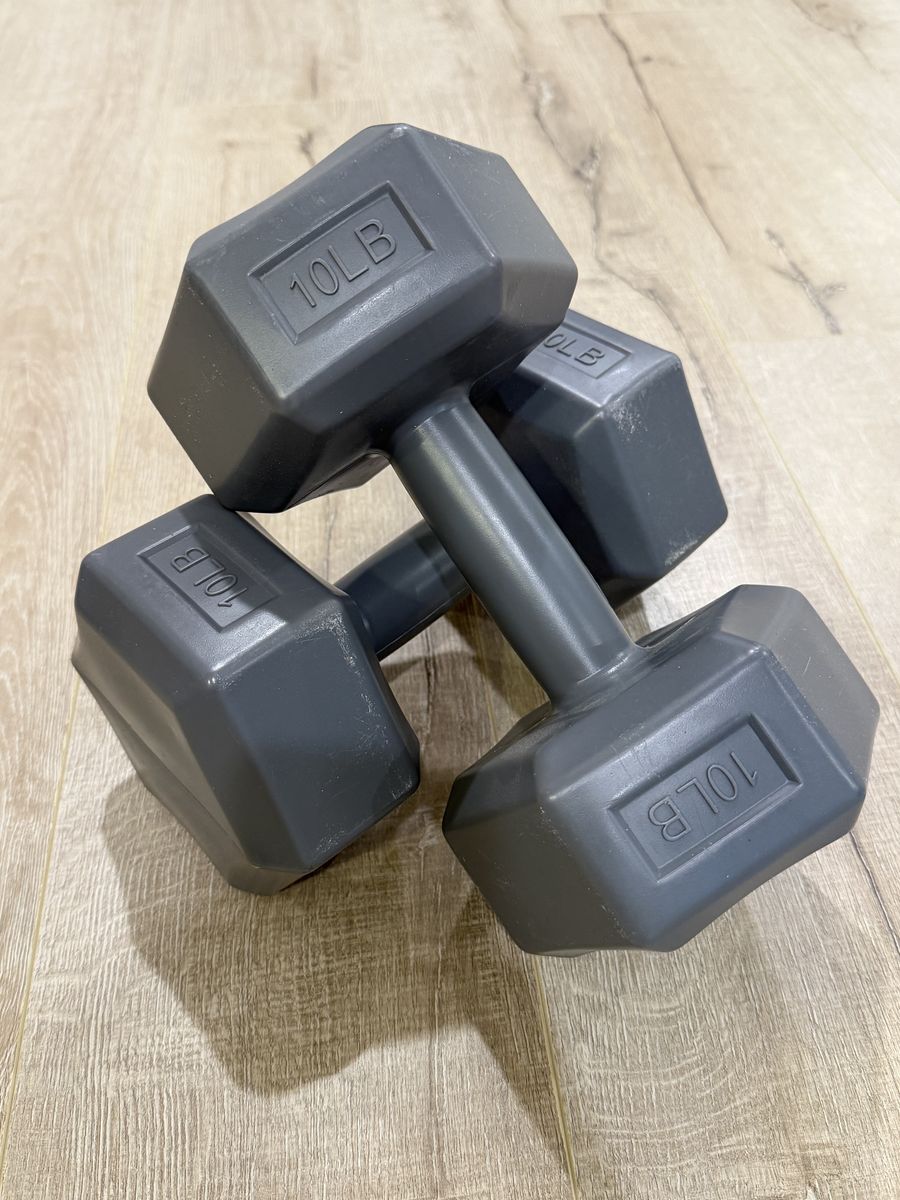 Set of Two 10lb Vinyl Coated Hex Dumbbells
