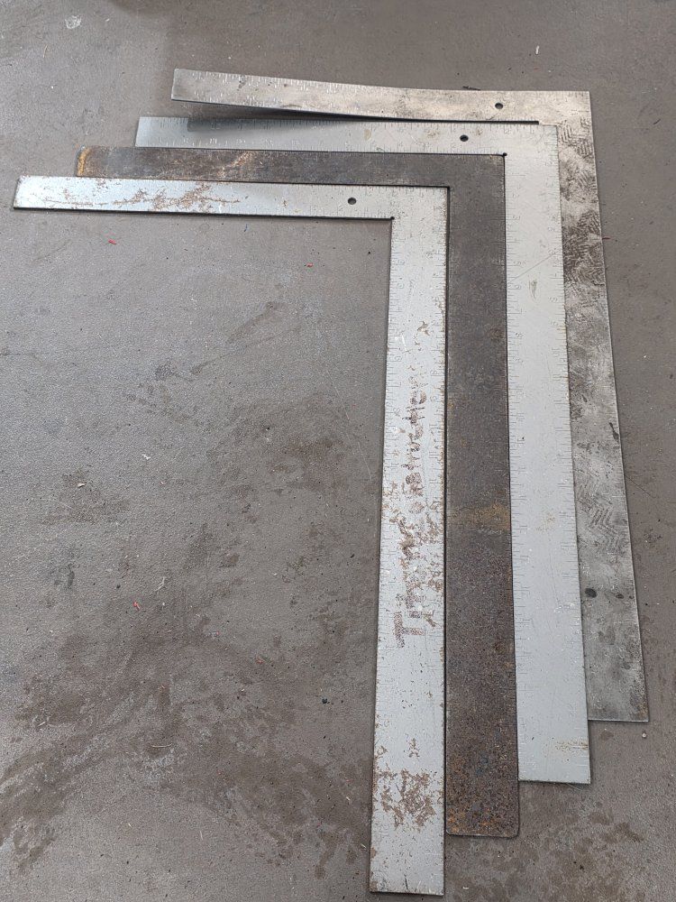 Lot of 4 Heavy Duty Steel Framing Squares – Carpenter & Metalworking Tools