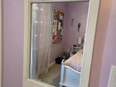 Cute Soft Gray/White Decorative Mirror - Perfect for Bedroom/Vanity