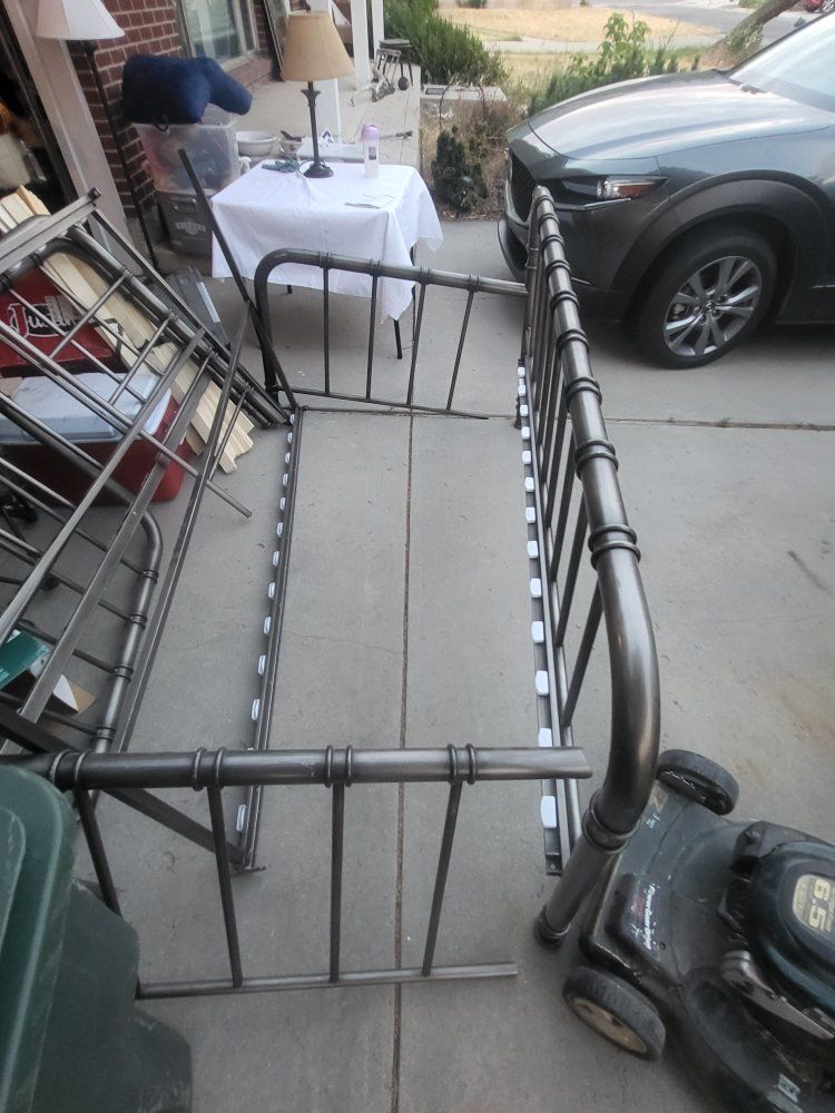 Metal Bed Frame (twin size) day bed style with Slats - Dark Gray