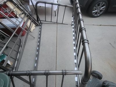 Metal Bed Frame (twin size) day bed style with Slats - Dark Gray