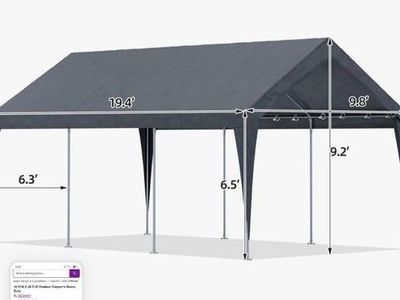 Outdoor heavy duty carport 10×20