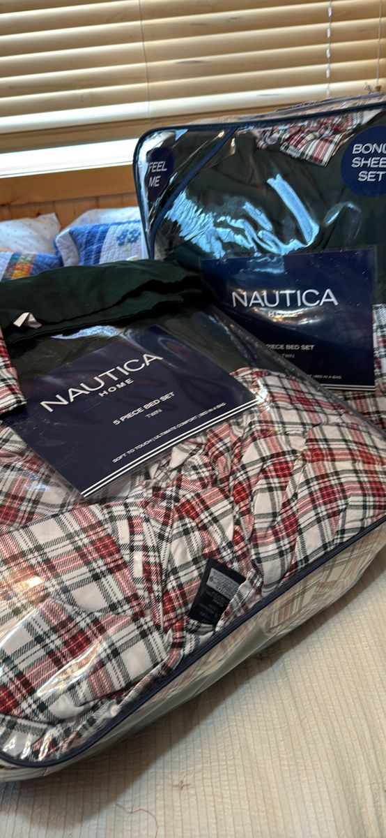 Nautica Home Twin 5-Piece Plaid Comforter & Bonus Sheet Set - Soft to Touch