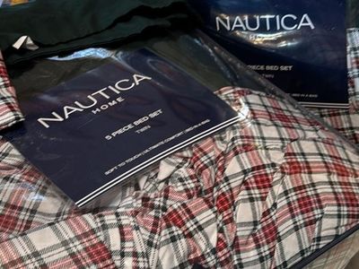 Nautica Home Twin 5-Piece Plaid Comforter & Bonus Sheet Set - Soft to Touch