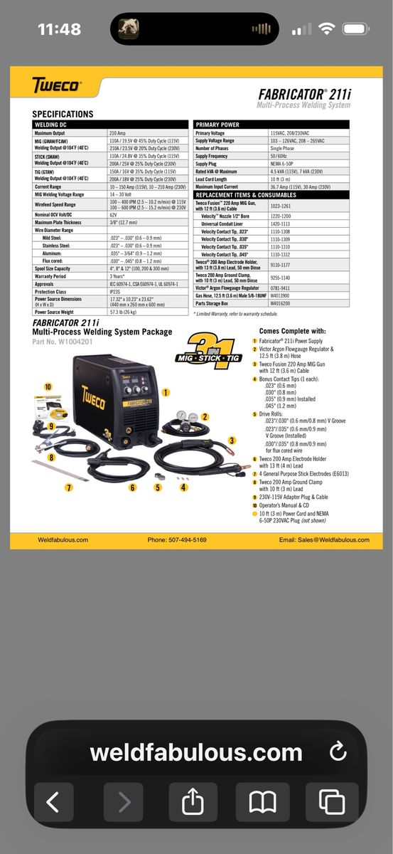 TWECO Fabricator 211 3 In 1 Welder