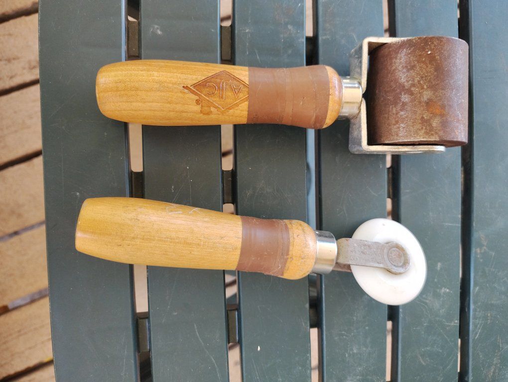 AJC Roofing Tools: Seam Roller & Detail Roller with Wood Handles