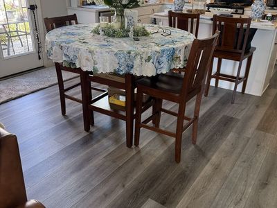 Kitchen Table Set with 4 Chairs - Round Wood Table.