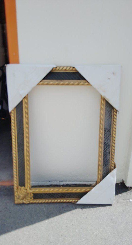 Large Gold & Black Ornate Decorative Picture Frame - Vintage Style Wall Decor