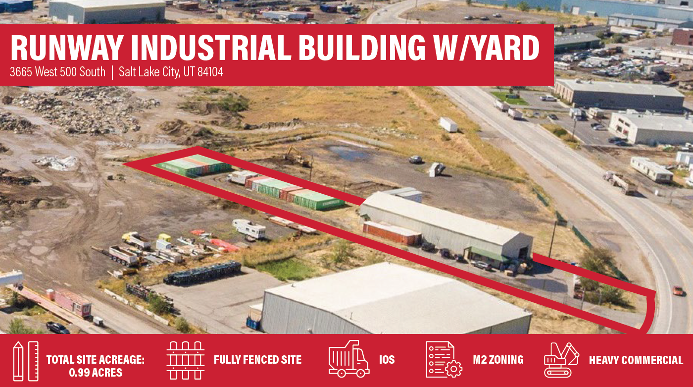 Runway Industrial Building With Yard - 0.99 Acres - Salt Lake City, UT