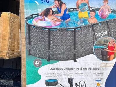 Funsicle 9-Foot 10-Inch Oval Oasis Designer Pool