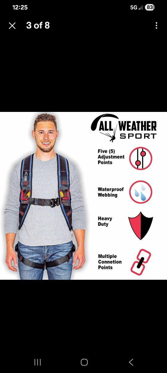 Kiting & Ground Handling Harness With Carabiners