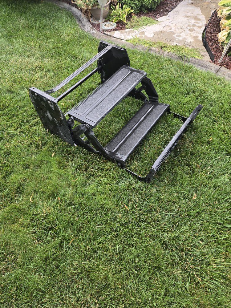 Black Folding RV Steps 3-Step Assembly