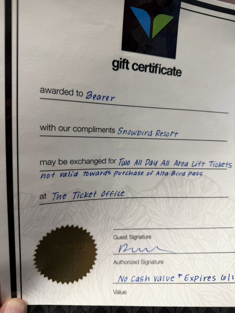 Snowbird - Two Lift Tickets