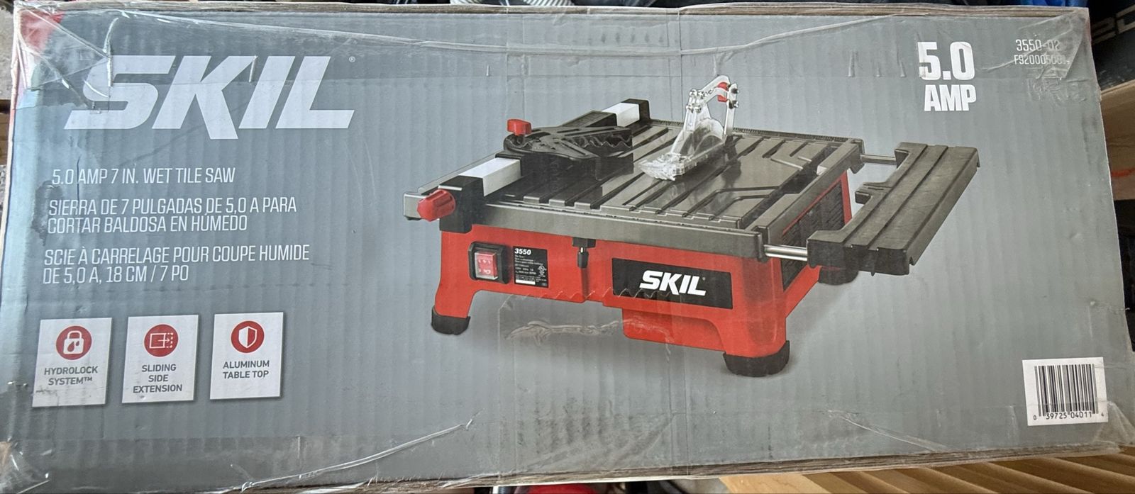 SKIL 3550-02 5.0 Amp 7-inch Wet Tile Saw with HydroLock System & Aluminum Table Top