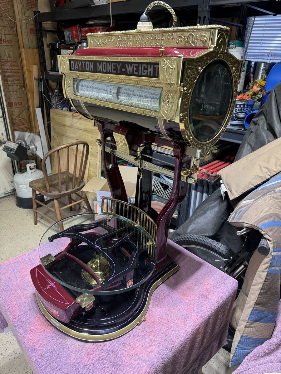 Fully Restored Circa 1900 Dayton Money-Weight Computing Barrel Scale - Antique Collectible