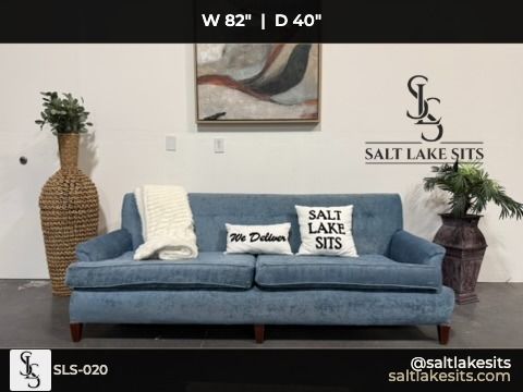 Vintage Blue Velvet Sofa Couch Delivery