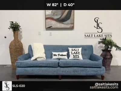 Vintage Blue Velvet Sofa Couch Delivery