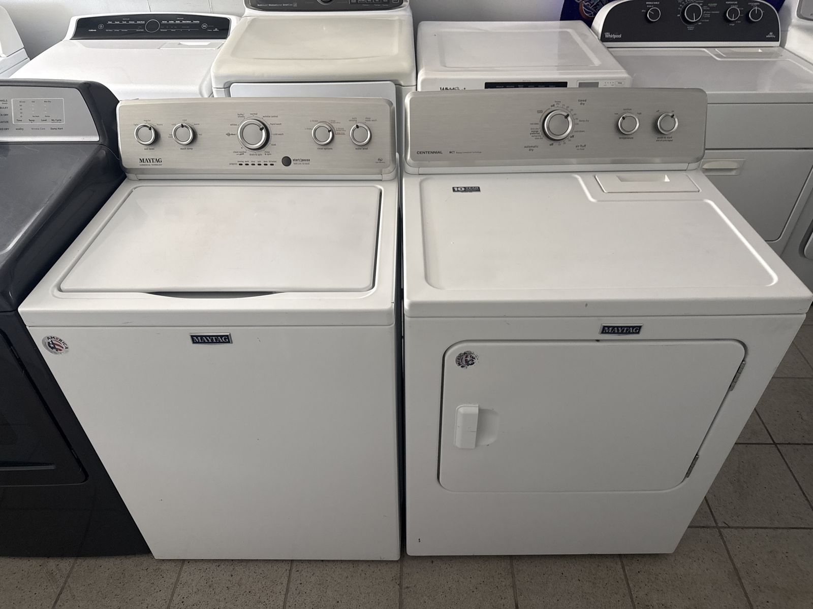 Maytag White Top-Load Washer & Electric Dryer Set - Matching Laundry Appliances