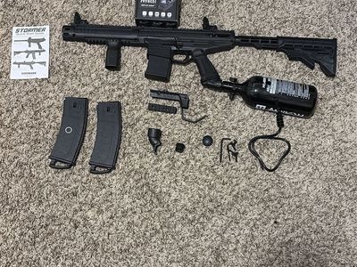 Tippmann Stormer Elite .68 Caliber Paintball Marker - Mag/Hopper-Fed, Air Tank, Reflex Sight. Willing to trade