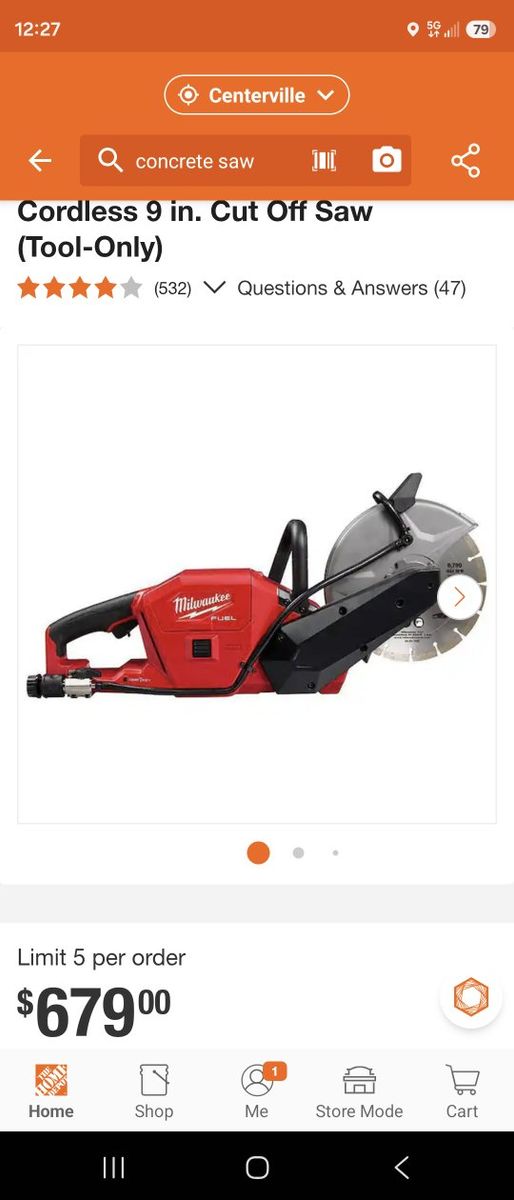 Milwaukee M18 Concrete Cut off Saw
