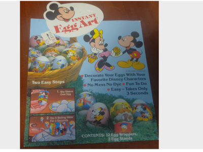 Collectible Vintage 90s Disney Mickey Mouse and Friends Easter Egg Art Shrink Wraps Set 12