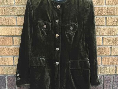 Vintage HABSBURG KLEIDER Velvet Johanna Jacket - Womens US 10 - Olive Green