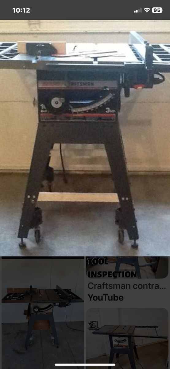 10 Inch Table Saw Craftsman