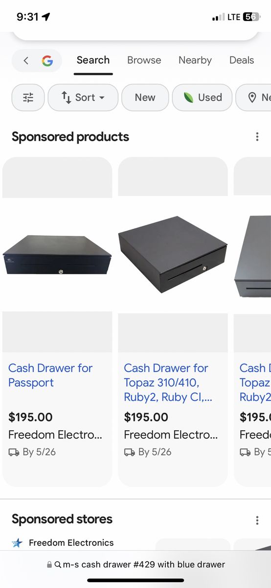 M-S Cash Drawer 429 Series with Blue Drawer - New Point of Sale System Accessory